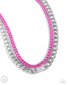 Exaggerated Effort Pink Necklace
