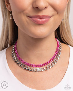 Exaggerated Effort Pink Necklace