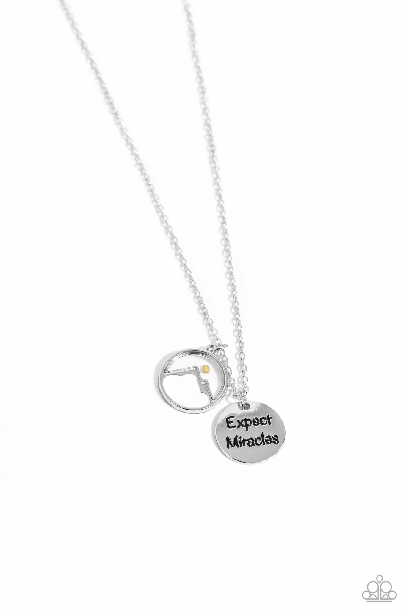 Expect Miracles Necklace (White, Gold)
