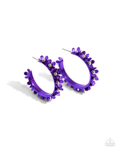 Fashionable Flower Crown Earring (Pink, Purple, Green)