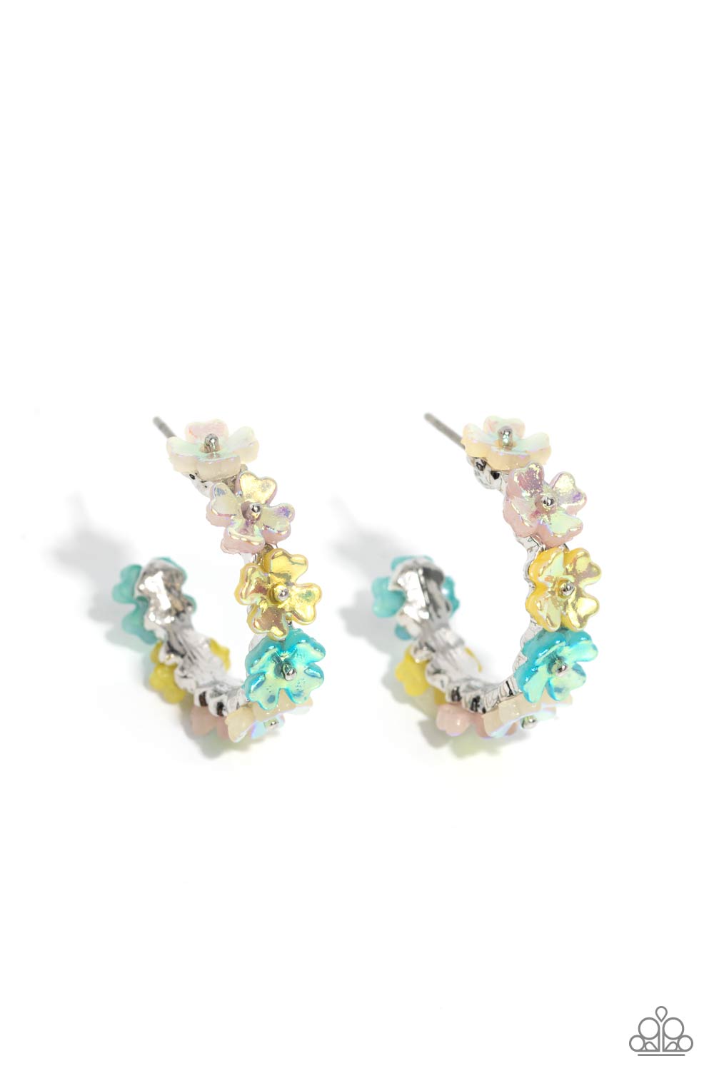 Floral Focus Earring (White, Multi, Pink)