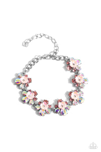 Floral Frenzy Bracelet (White, Pink, Silver)