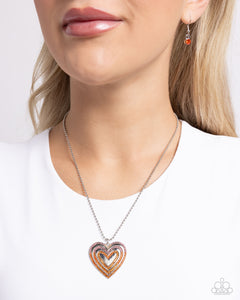 Hallucinatory Hearts Orange Necklace