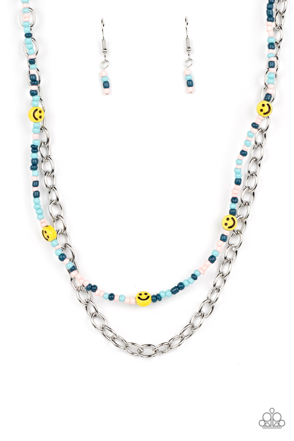 Happy Looks Good On You Necklace (Purple, Blue)