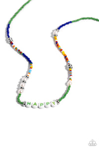 Happy to See You Necklace (Green, Pink)