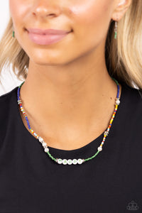 Happy to See You Necklace (Green, Pink)