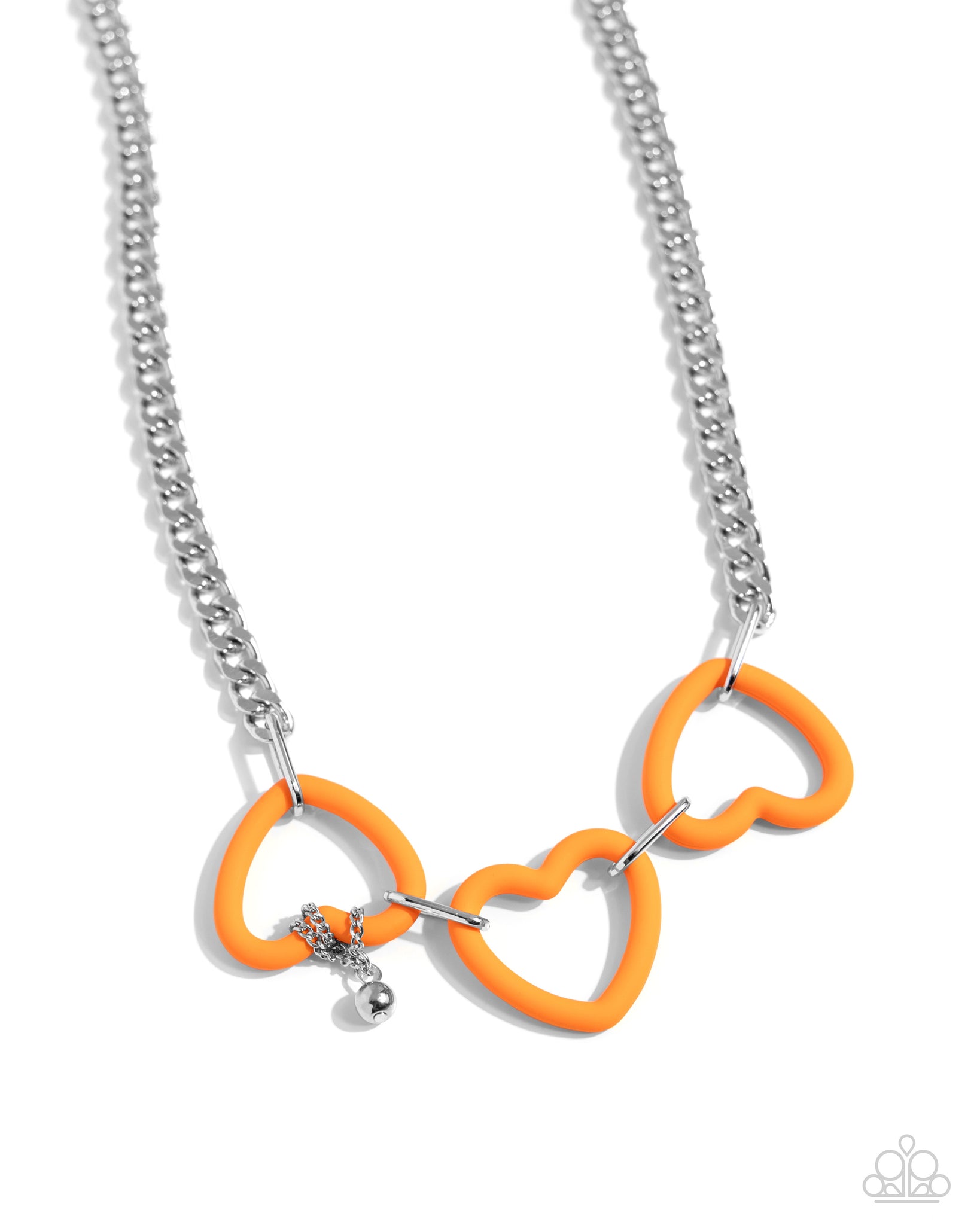 Heart Homage  Necklace (Orange, Black)