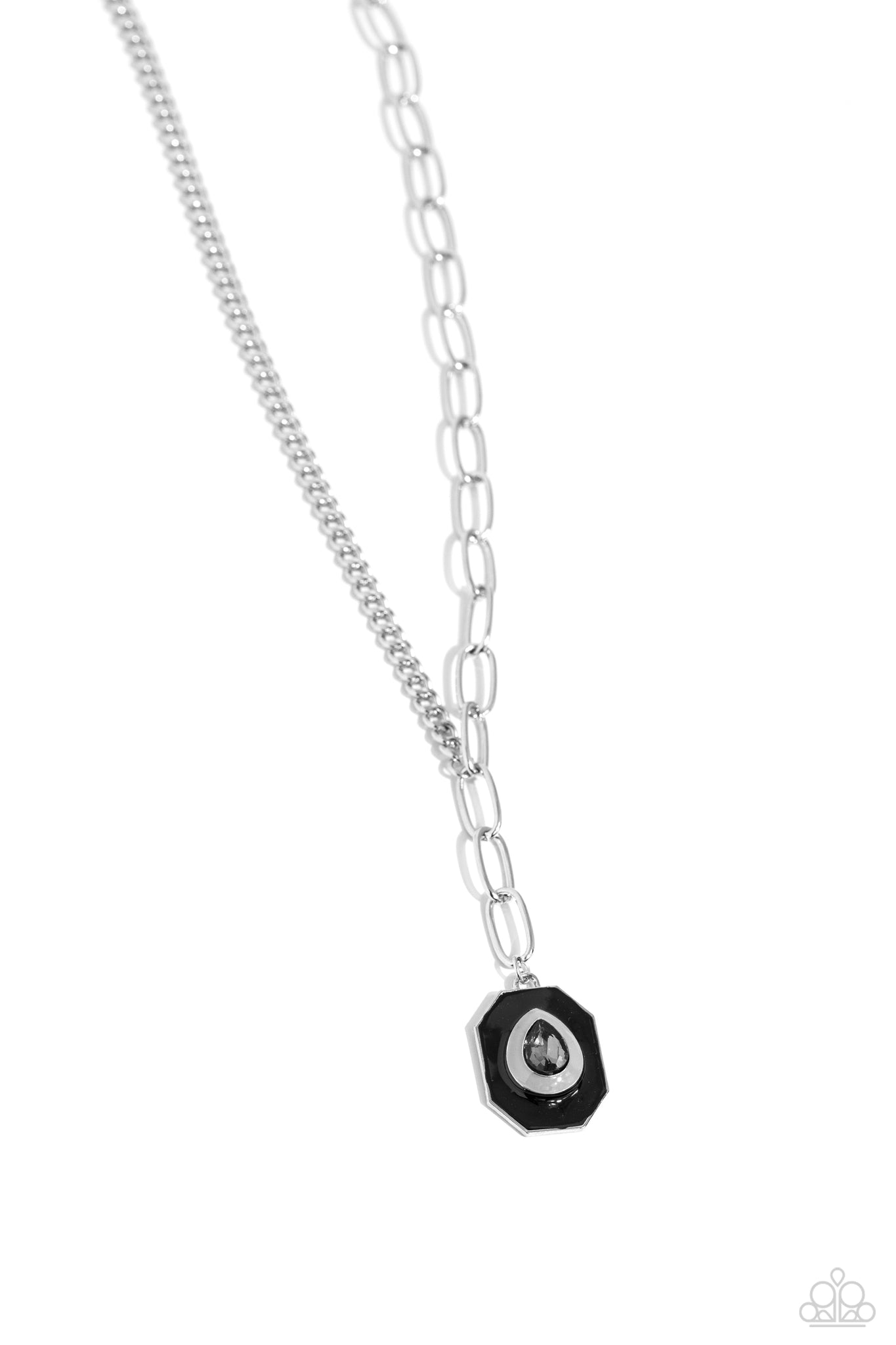 Hexagonal Hallmark Necklace (Blue, Silver)