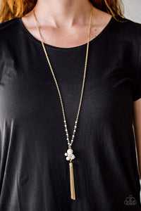 Uniquely Uptown Necklace (Brass, Gold, White)