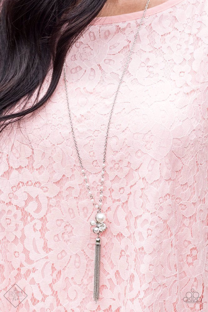 Uniquely Uptown Necklace (Brass, Gold, White)