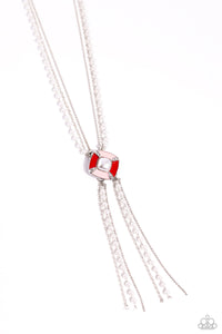 I Pinky SQUARE Necklace (Multi, Red)