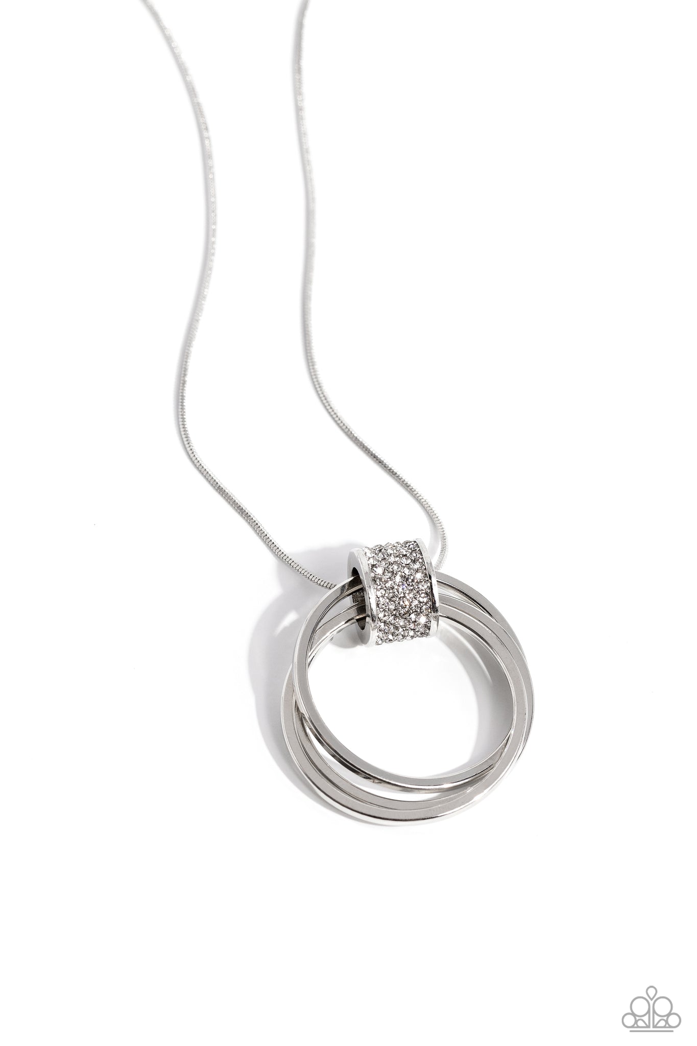 In the Swing of RINGS Necklace (White, Silver)