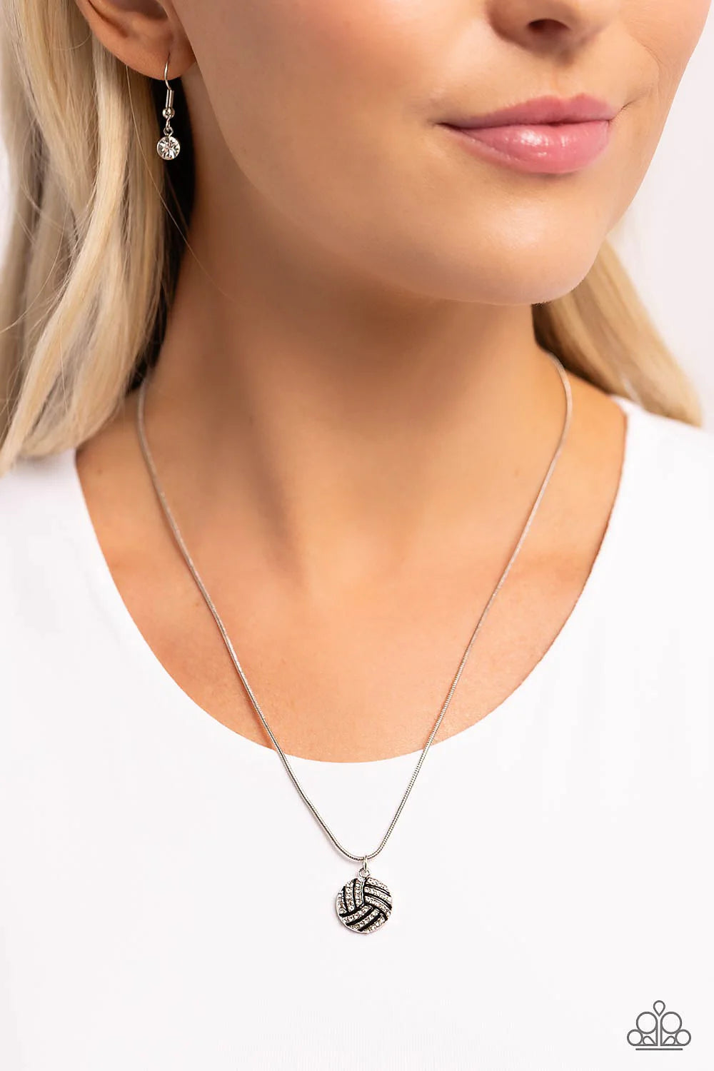 Bump, Set, Shimmer! White Necklace