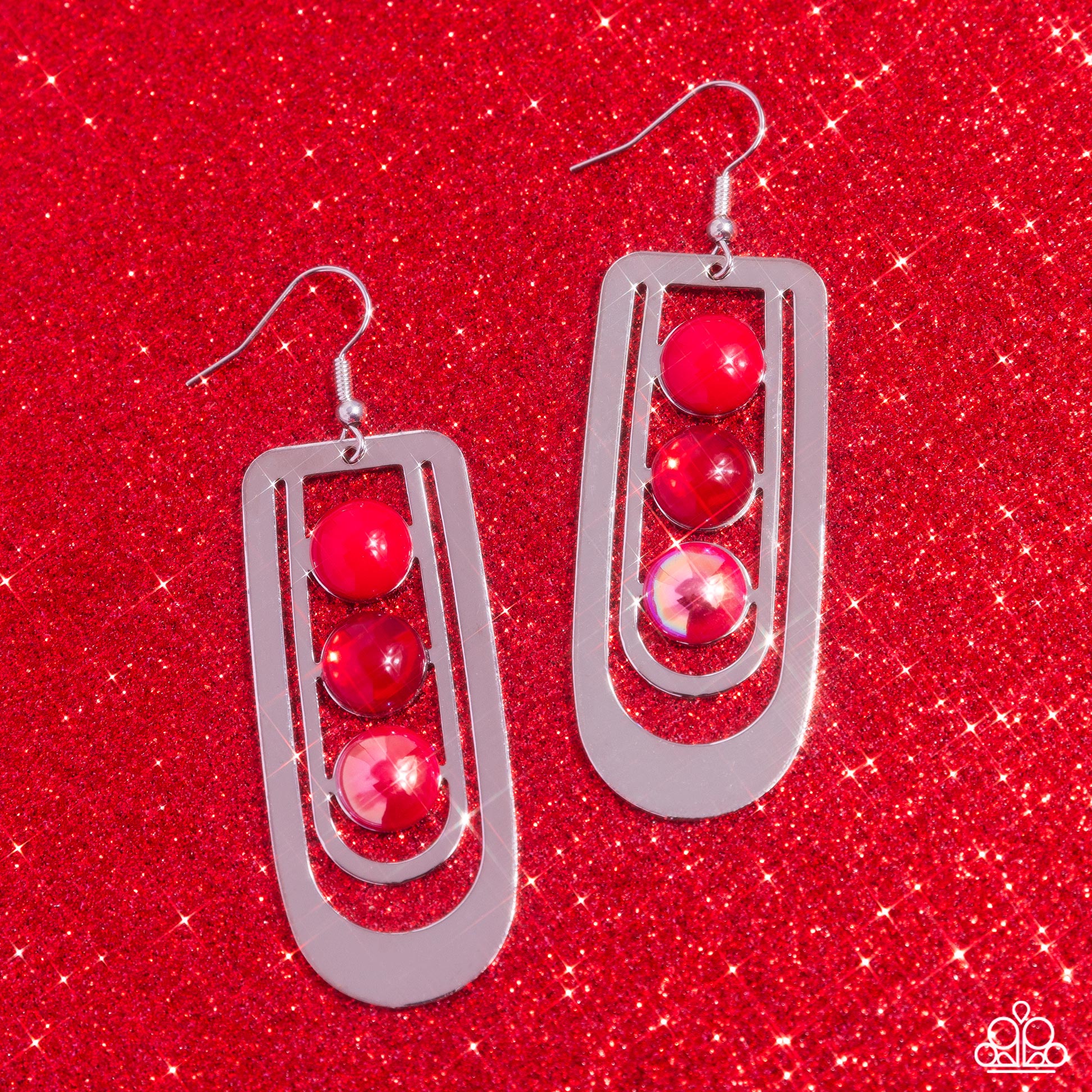 Layered Lure Earring (Red,Multi)
