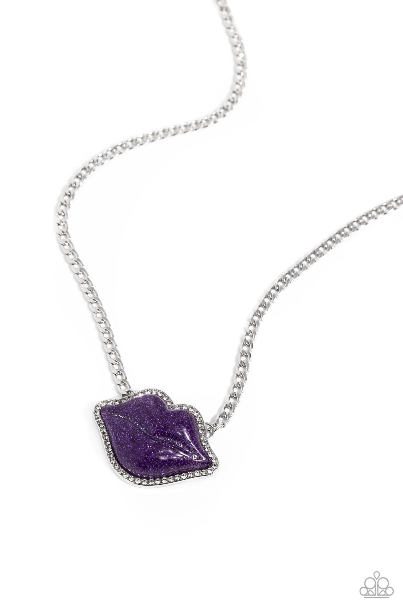 Lip Locked Purple Necklace