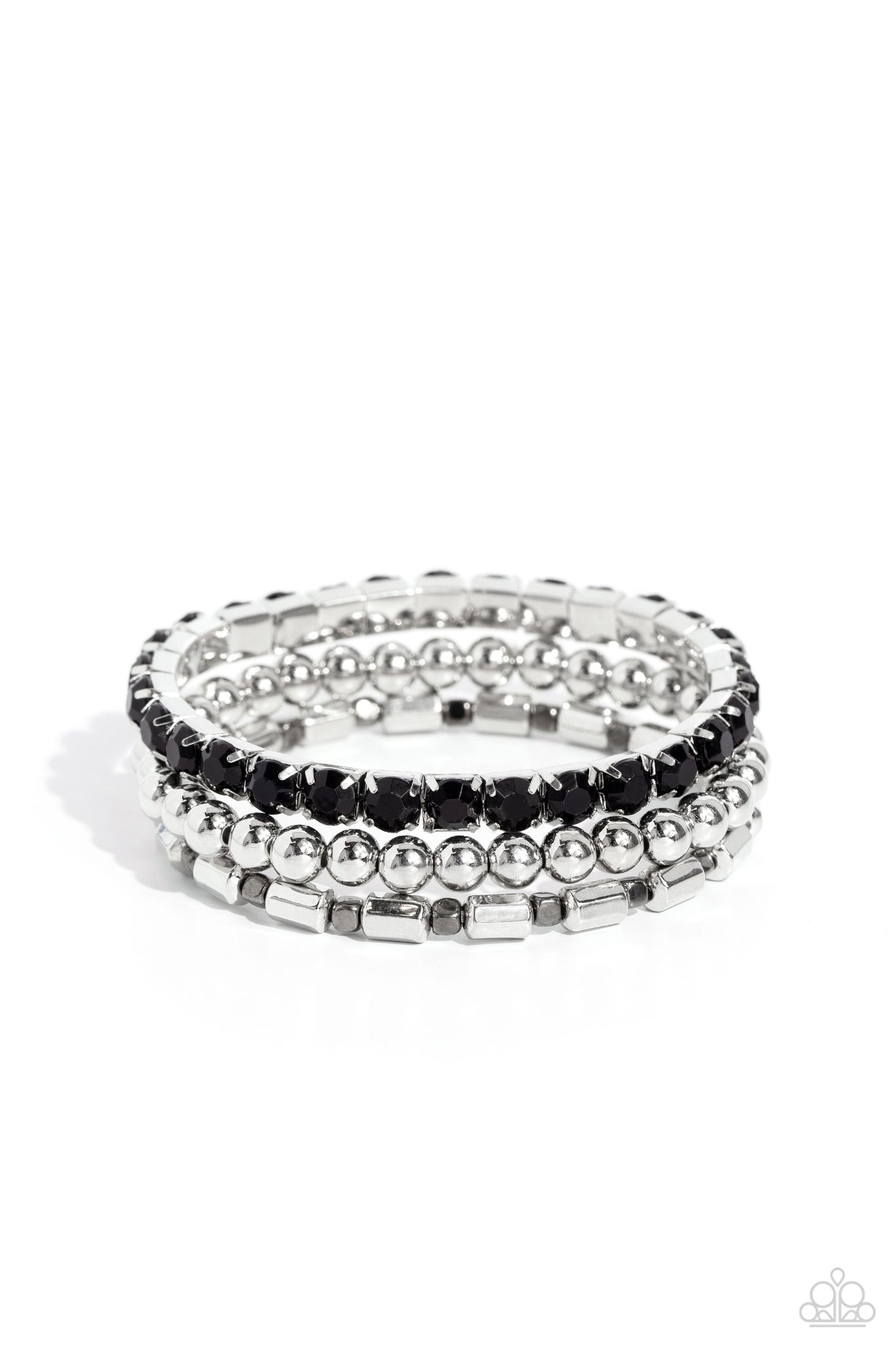Monochromatic Maverick Bracelet (Silver, Black)