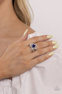 One Nation Under Sparkle (Blue, Silver) Ring
