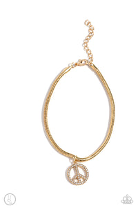 Pampered Peacemaker Anklet (White, Gold)