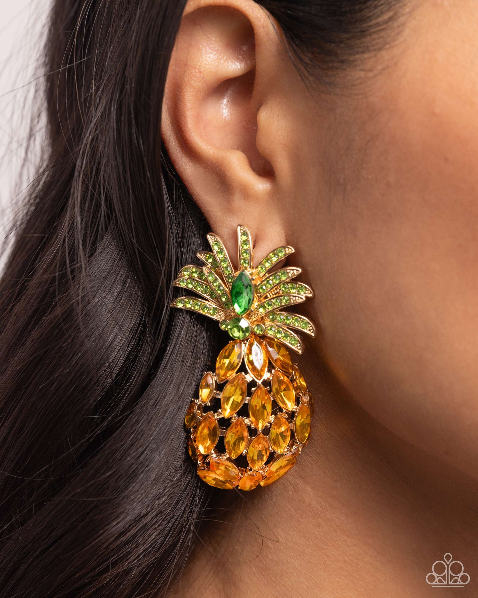 Pineapple Pizzazz Yellow Earring