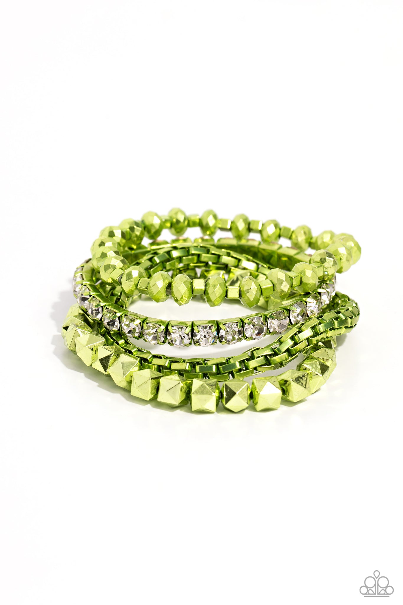 Punk Pattern Green Bracelet