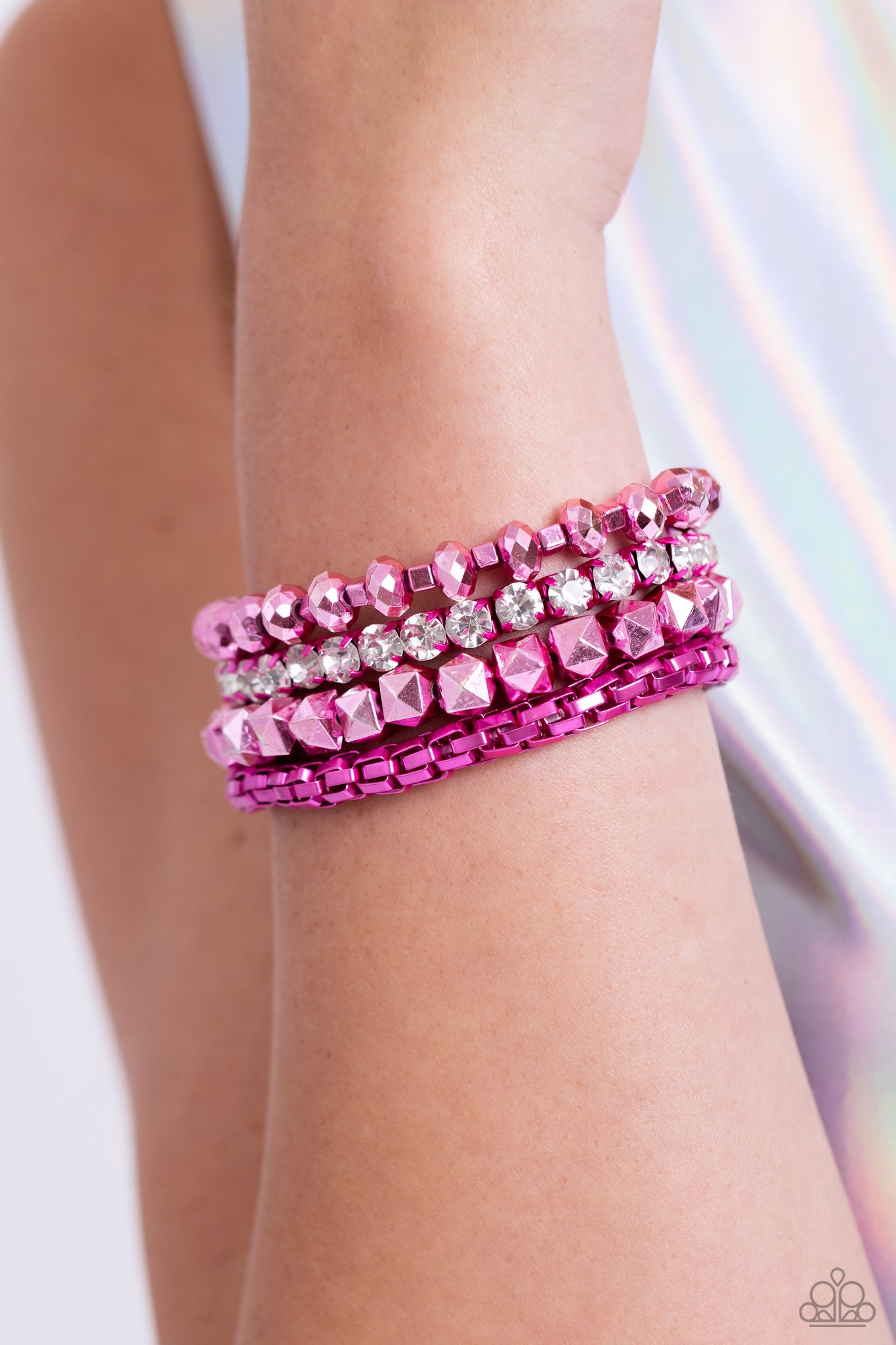 Punk Pattern Pink Bracelet