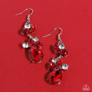 Rhinestone Reveler Red Earring
