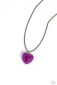 Serene Sweetheart Necklace (Purple, Orange)