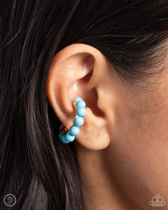 Southwestern Spiral Blue Cuff Earring