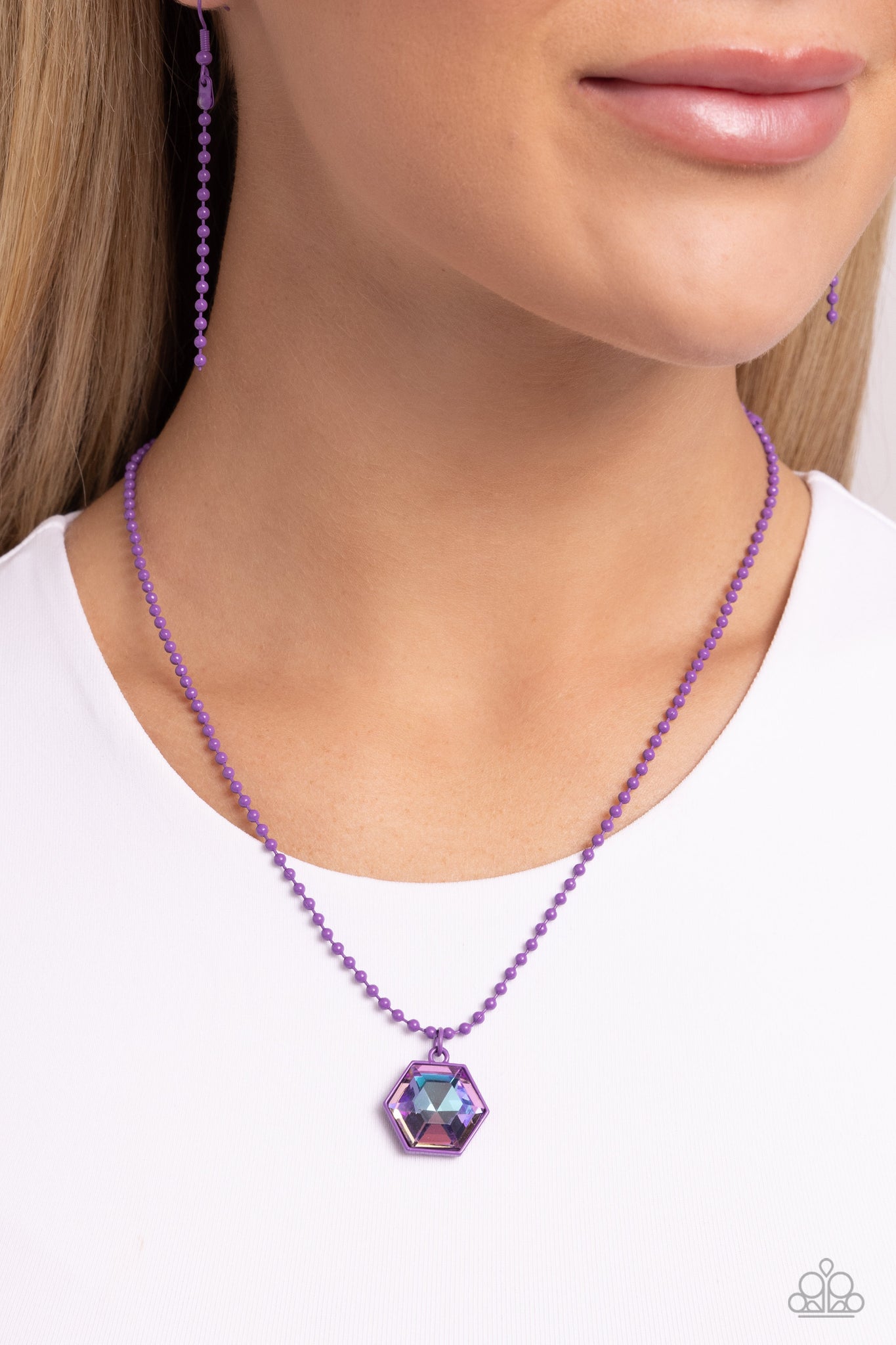 Sprinkle of Simplicity Necklace (Purple, Pink)