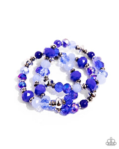 Stack of GLASS Bracelet (Red, Blue)