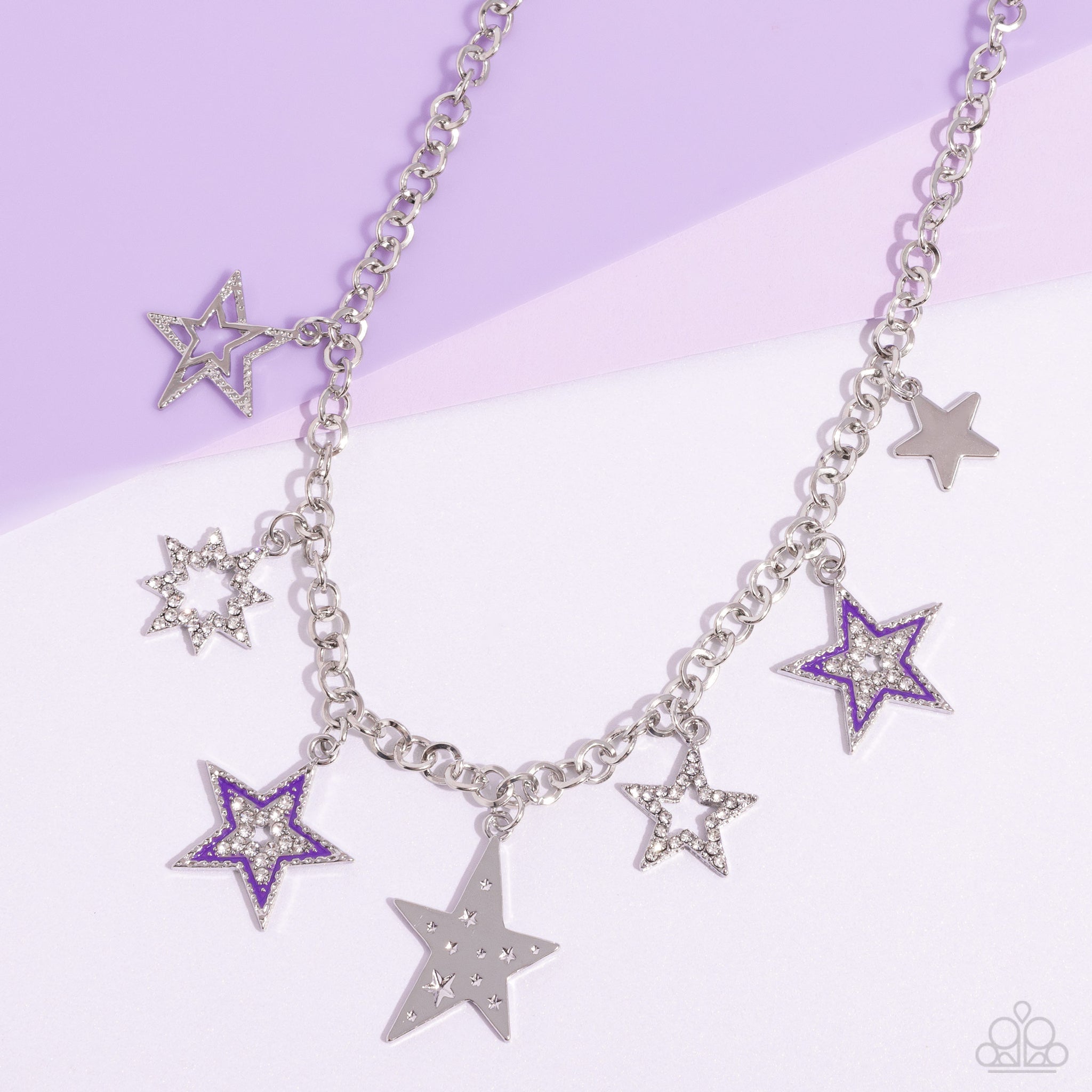Starstruck Sentiment Necklace (Black, Purple)