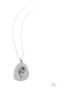 Sunflower Shift Silver Necklace