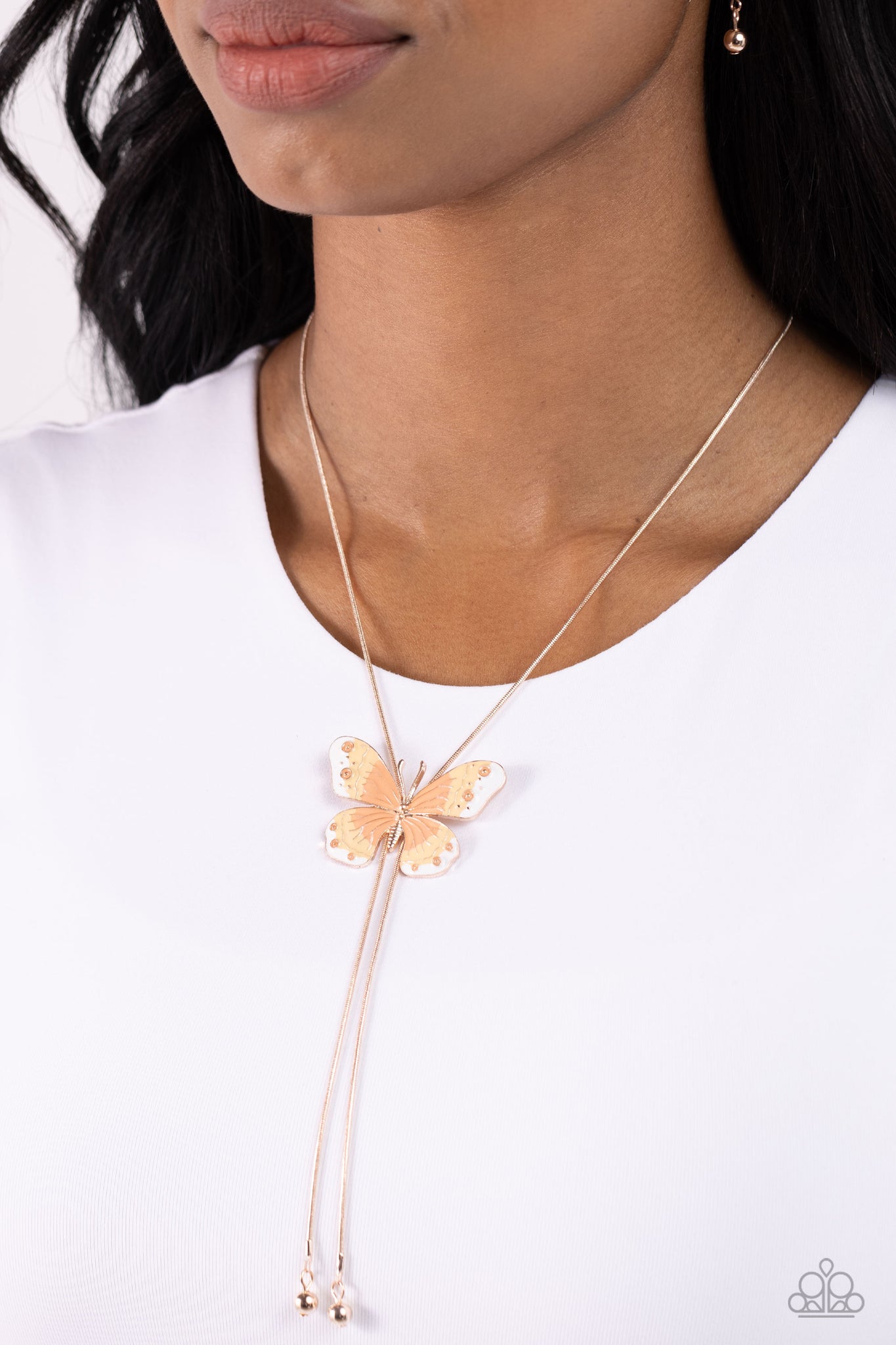 Suspended Shades Necklace (Rose Gold, Black, Yellow)