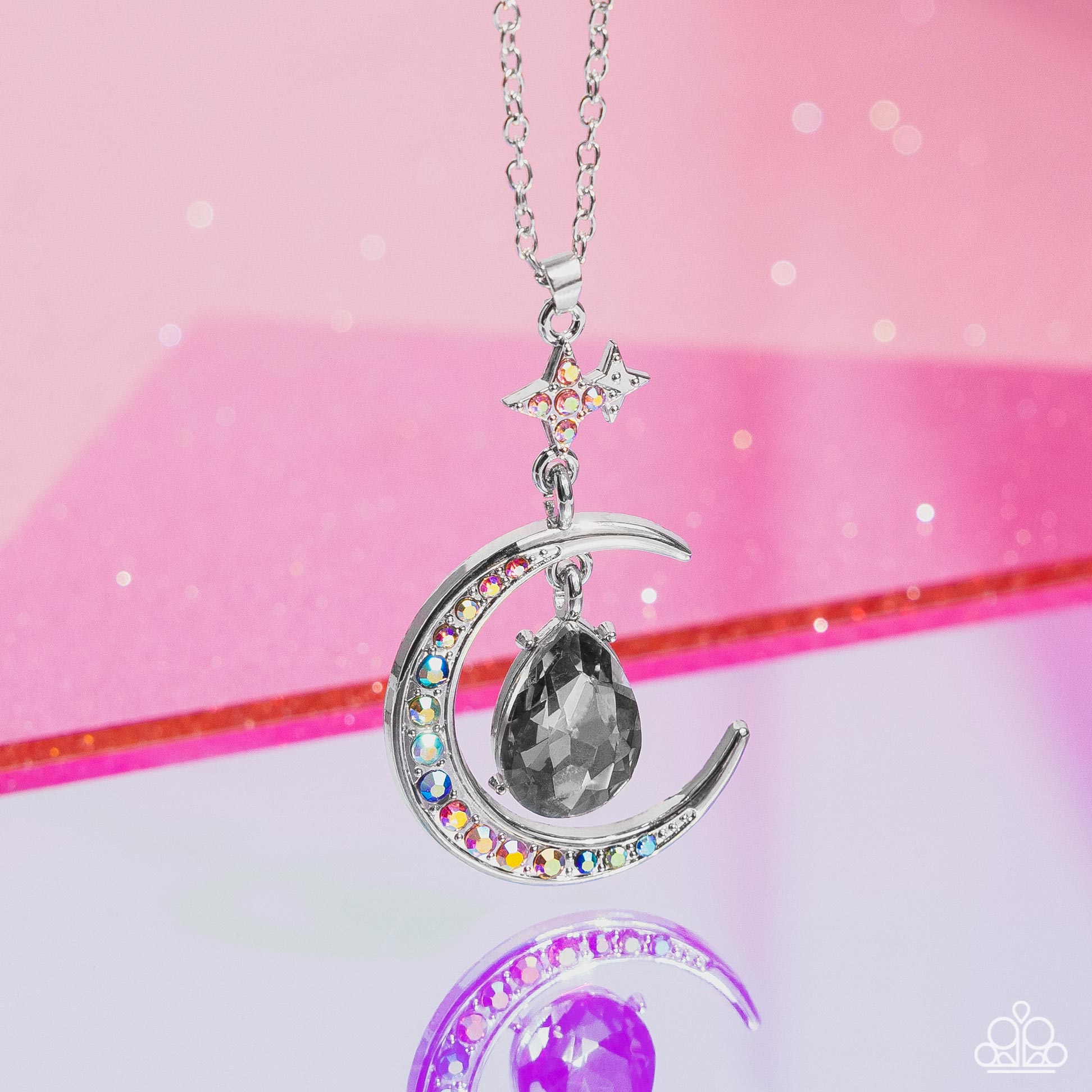 Talking to the Moon Necklace (Multi, Silver)