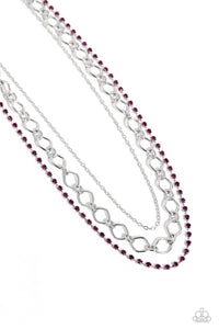 Tasteful Tiers Necklace (Red, Pink)