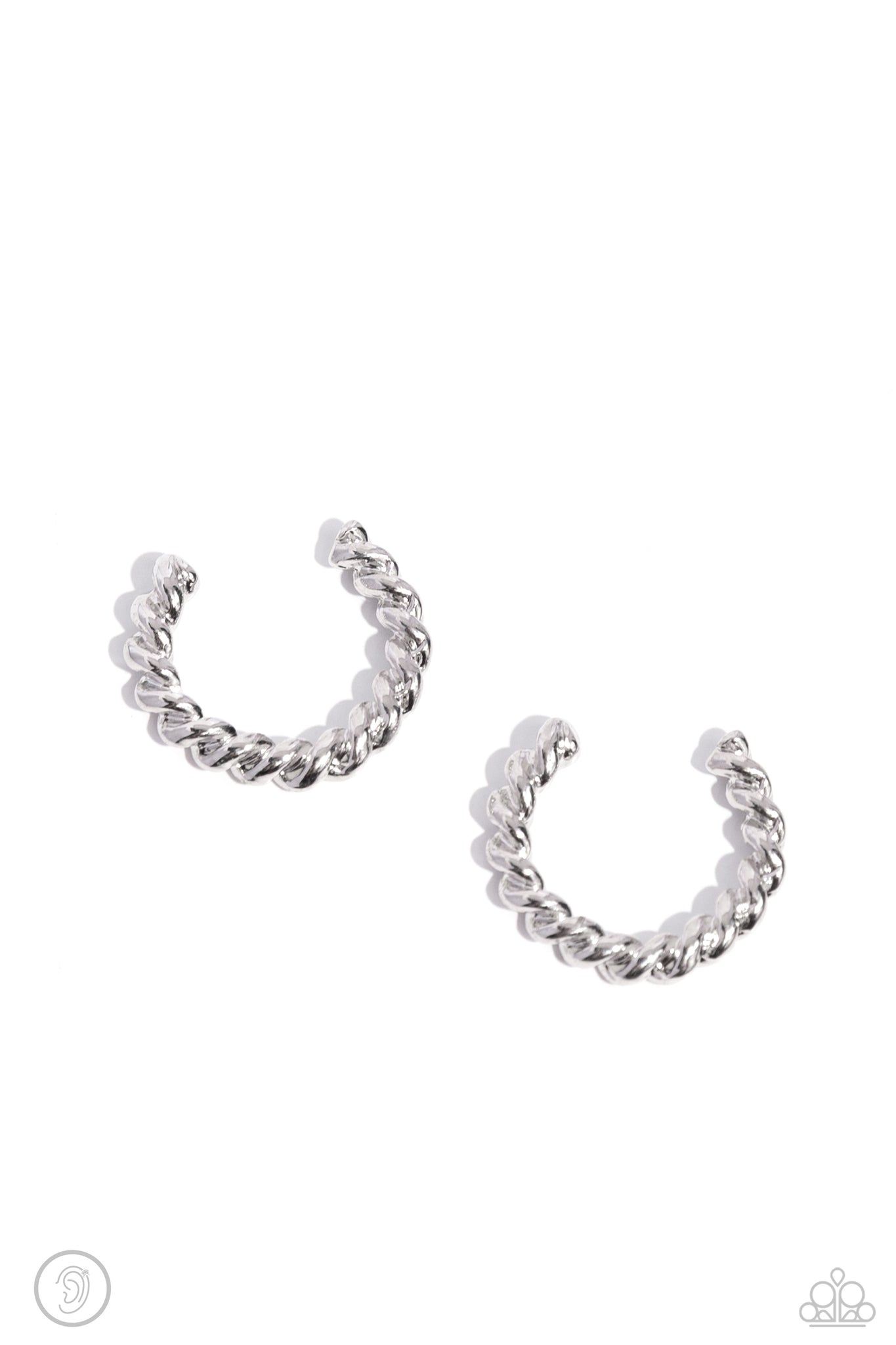 Twisted Travel Silver Cuff Earring