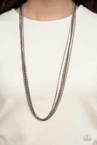 Undauntingly Urban Necklace (Black, Gold, White)