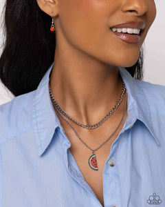 Watermelon Whimsy Red Necklace