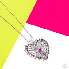 Flirting Ferris Wheel Necklace (Red, Pink)