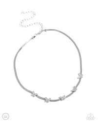 Fluttering Fame White Necklace