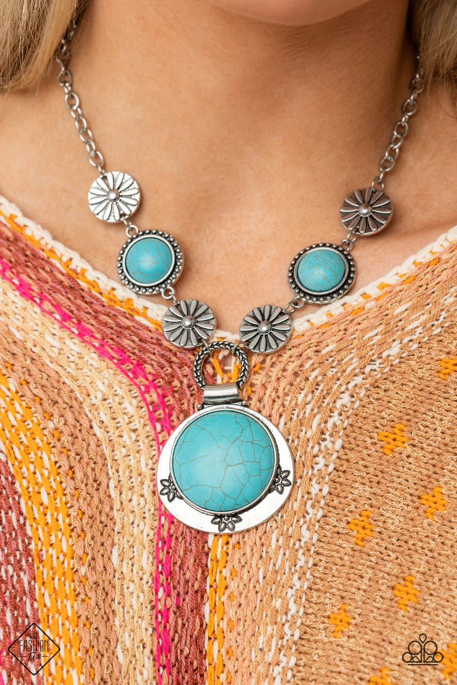 Saguaro Garden Necklace (Blue, Copper)