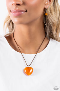 Serene Sweetheart Necklace (Purple, Orange)