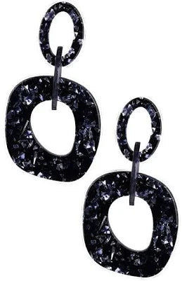 Confetti Congo Post Earring (Silver, Blue)