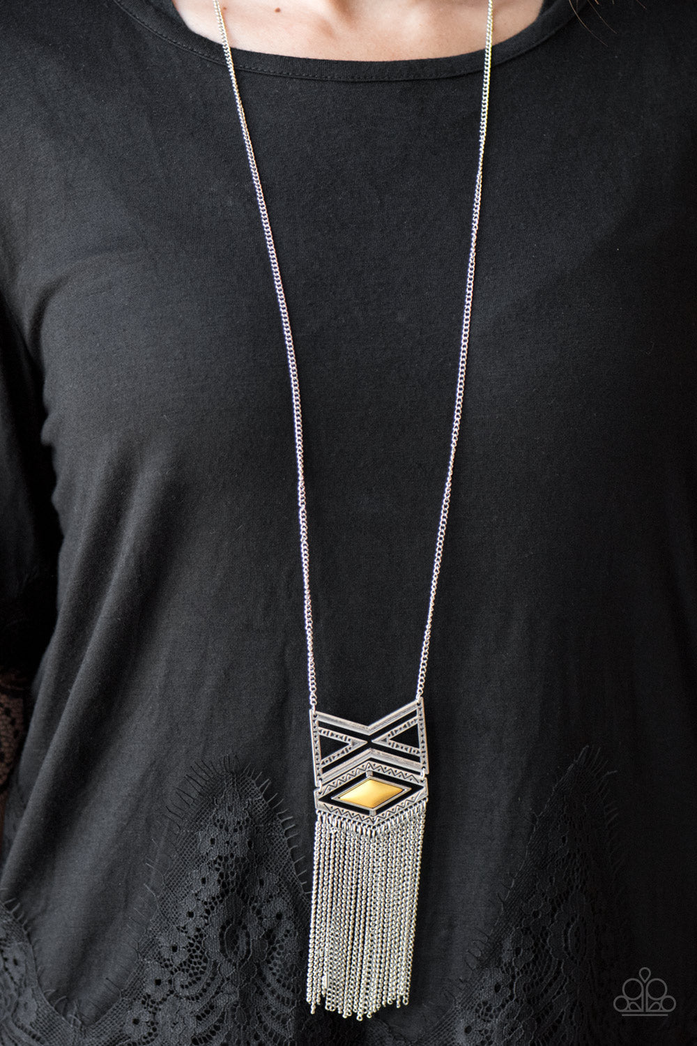Tribal By Fire Yellow Necklace
