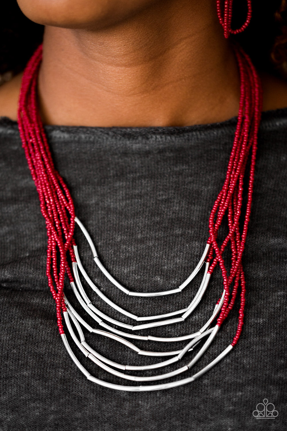 Living The Gleam Red Necklace