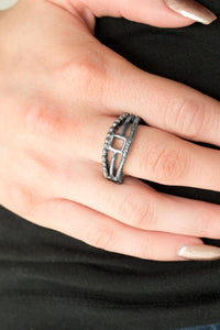 A Square Deal Black Ring