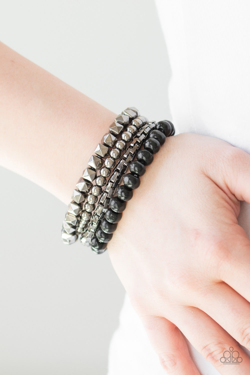 Retro Rocker Black Bracelet