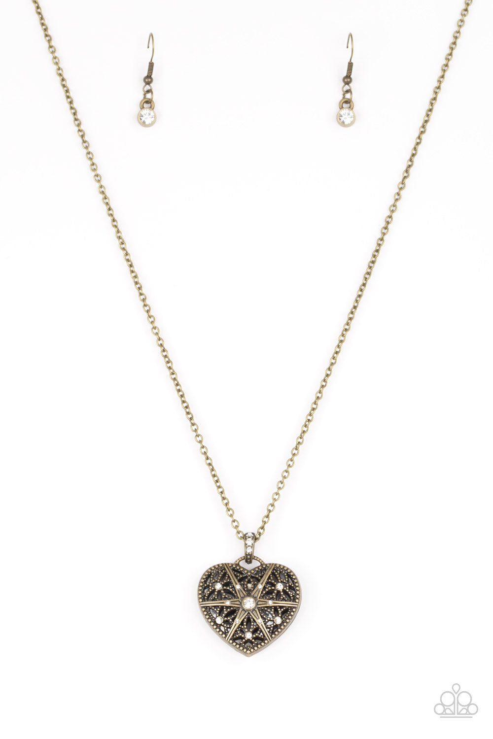 Cassanova Charm Brass Necklace