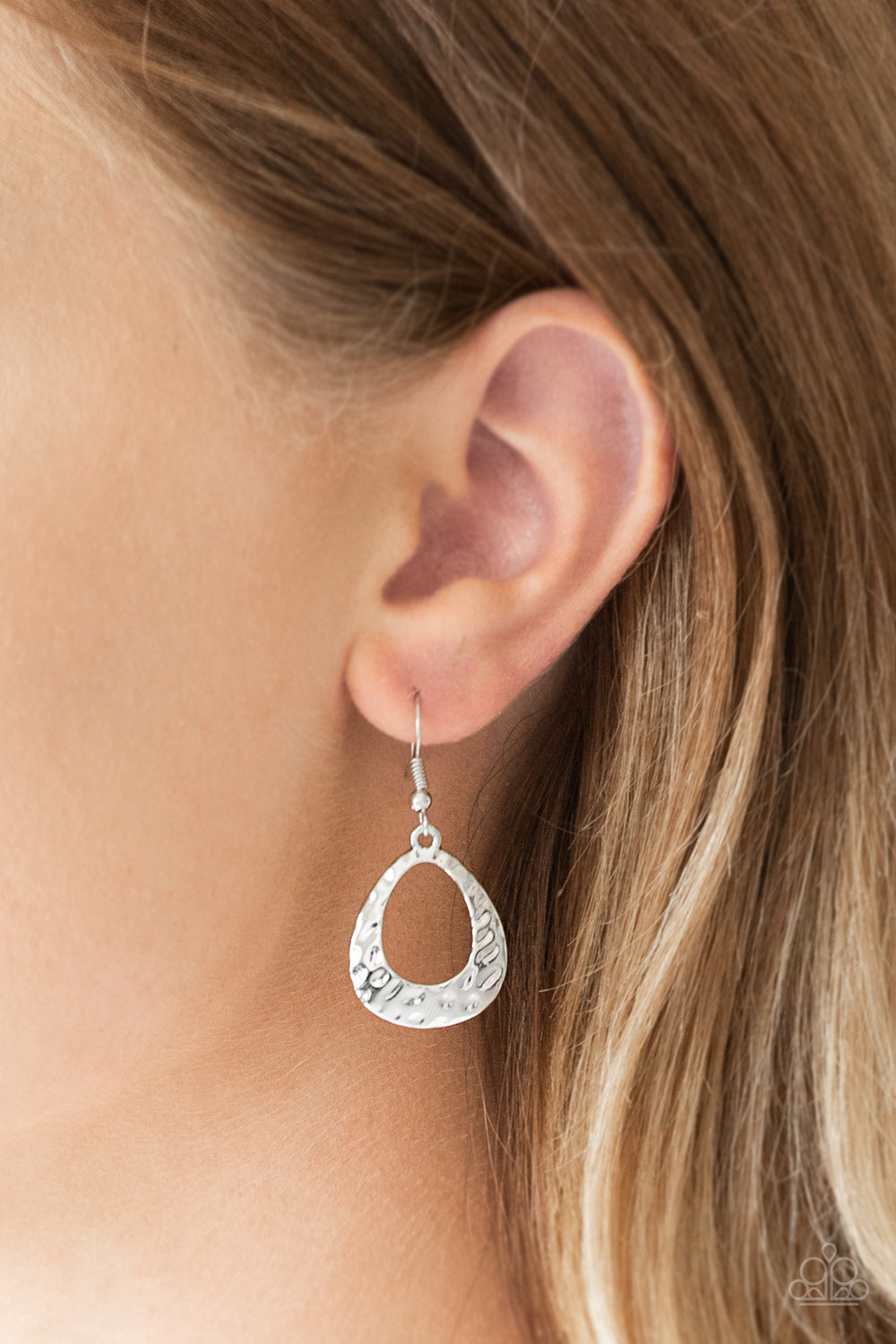 Radiantly Rugged Silver Earring