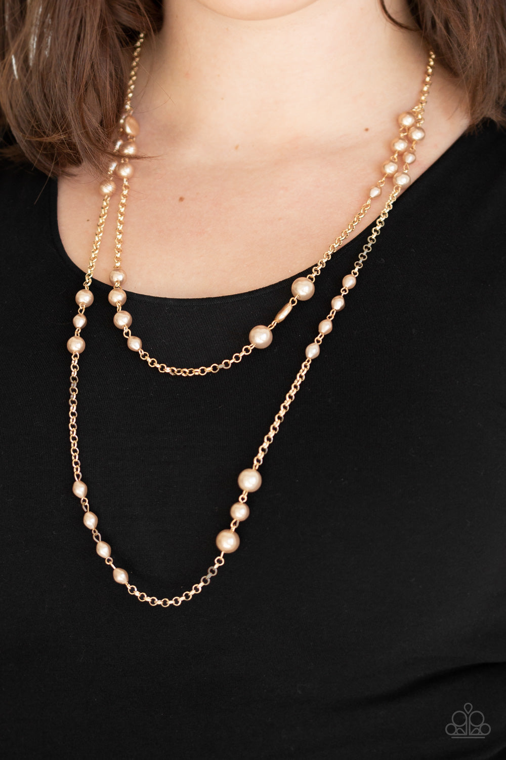 Pearl Promenade Gold Necklace
